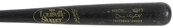 1991 Dave Winfield California Angels Louisville Slugger Professional Model Game Used Bat (MEARS LOA