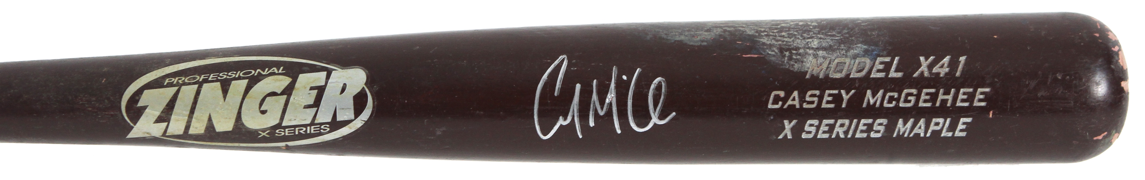 2009-11 Casey McGehee Milwaukee Brewers Signed Zinger Professional Model Game Used Bat (MEARS LOA/JSA)