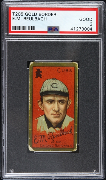 1911 E.M. Reulbach Chicago Cubs T205 Gold Border Trading Card (PSA/DNA Slabbed)