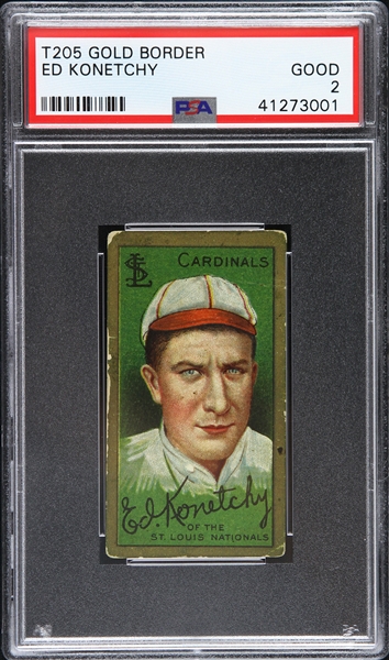1911 Ed Konetchy St. Louis Cardinals T205 Gold Border Trading Card (PSA/DNA Slabbed) 