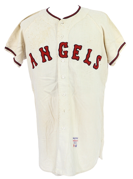 1964 Lenny Green Los Angeles Angels Game Worn Home Jersey (MEARS LOA)