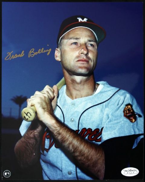 1961-65 Frank Bolling Milwaukee Braves Signed 8 x 10 Color Photo (JSA)