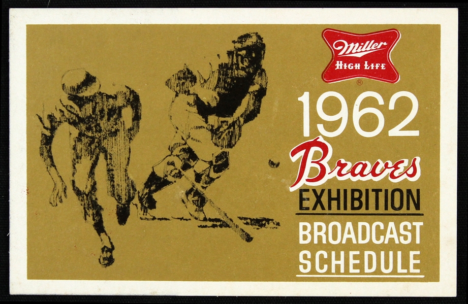 1962 Milwaukee Braves Spring Training Broadcast Schedule 