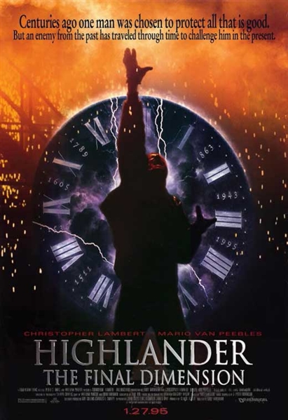 1994 Highlander The Final Dimension 27"x 40" Movie Poster 