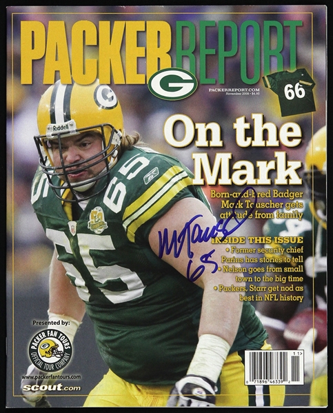 2008 Mark Tauscher Green Bay Packers Signed Packer Report (JSA)