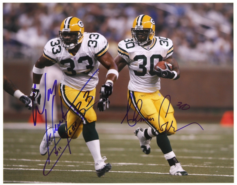 1995-2006 William Henderson & Ahman Green Green Bay Packers Signed 11"x 14" Photo (JSA)