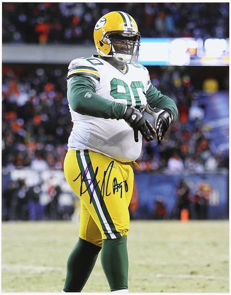 2009-2015 B.J. Raji Green Bay Packers Signed 11"x 14" Photo (JSA)