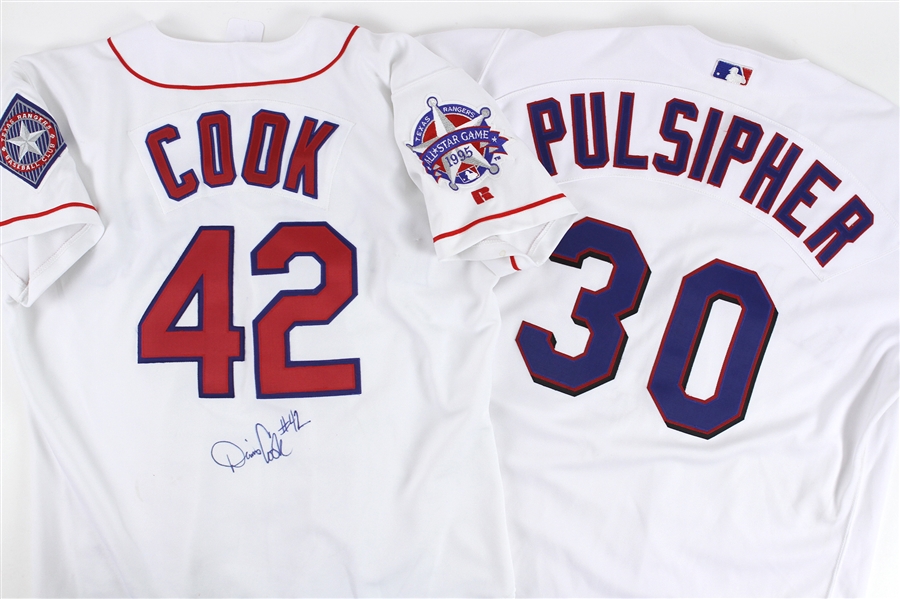 1995-2002 Dennis Cook and Bill Pulsipher Texas Rangers Game Worn Jerseys (Lot of 2) (MEARS LOA) (JSA)