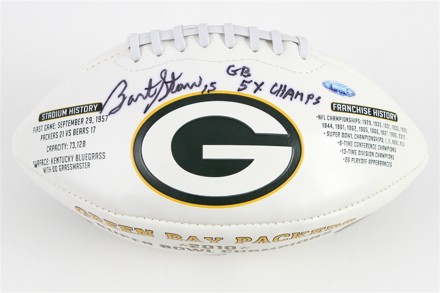 2010 Bart Starr Green Bay Packers Autographed Commemorative Super Bowl XLV Champions Football (MEARS LOA) (JSA)