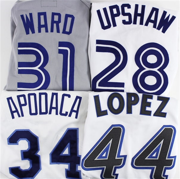 1991-2004 Tidewater Tides and Toronto Blue Jays Game Worn Jerseys Including Willie Upshaw, Duane Ward, and More (Lot of 4) (MEARS LOA)