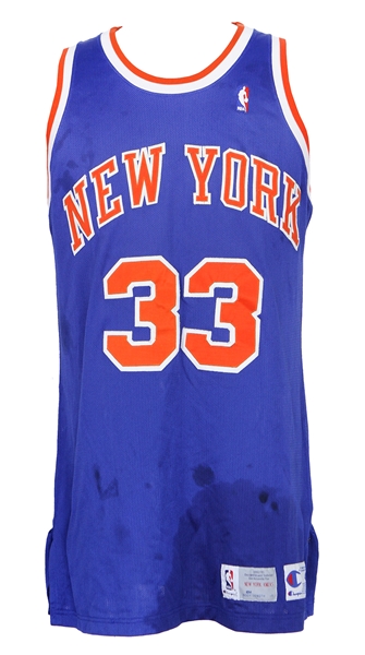 1992-93 Patrick Ewing New York Knicks Road Jersey (MEARS A5)