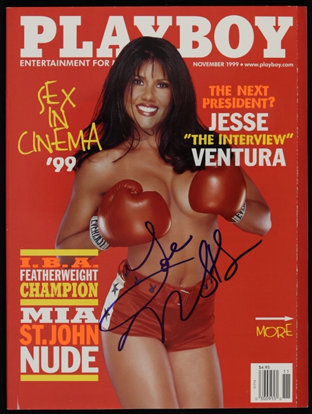1999-2008 Female Boxing Wrestling UFC Signed Playboy Magazine Collection - Lot of 4 (JSA)