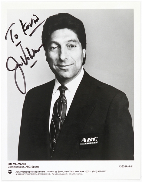 1990 Jim Valvano Signed 8" x 10" ABC Sports Promo Photo (JSA)