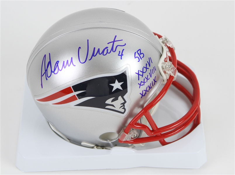 2000s Adam Vinatieri New England Patriots Signed Mini Helmet (JSA/Steiner)