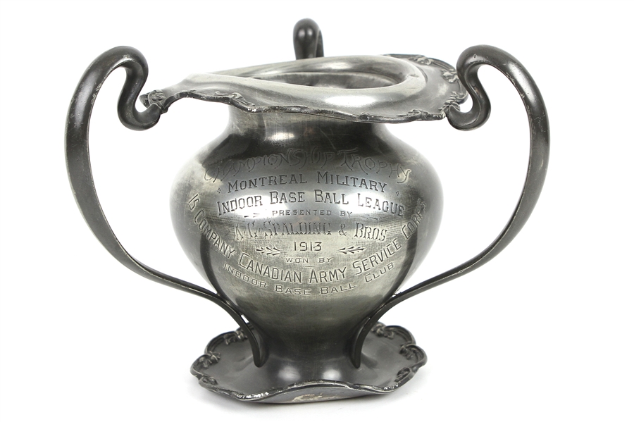 1913 Montreal Military Indoor Baseball League AG Spalding & Bros Championship Trophy Cup