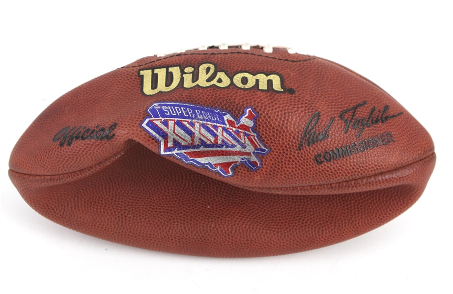 2002 Tom Brady New England Patriots Super Bowl XXXVI Official Paul Tagliabue Football "Official First Appearance Football"