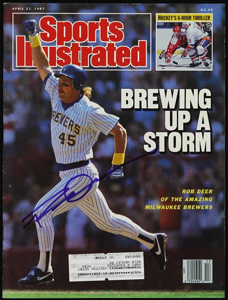 1987 Rob Deer Milwaukee Brewers Signed Sports Illustrated (JSA)