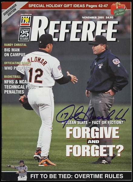 2001 John Hirschbeck MLB Umpire Signed Referee Magazine (JSA)