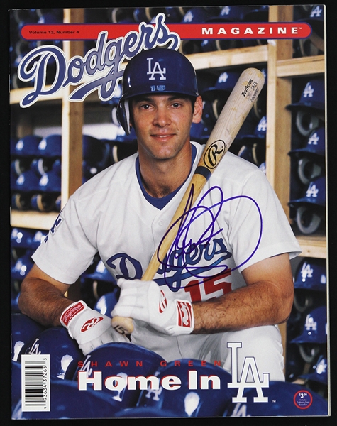 2000 Shawn Green Los Angeles Dodgers Signed Dodgers Magazine (JSA)