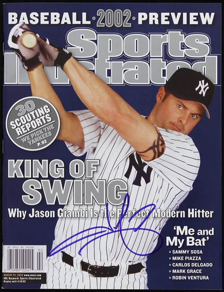 2002 Jason Giambi New York Yankees Signed Sports Illustrated (JSA)