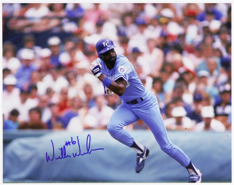 1976-1990 Willie Wilson Kansas City Royals Signed 11"x 14" Photo (JSA)