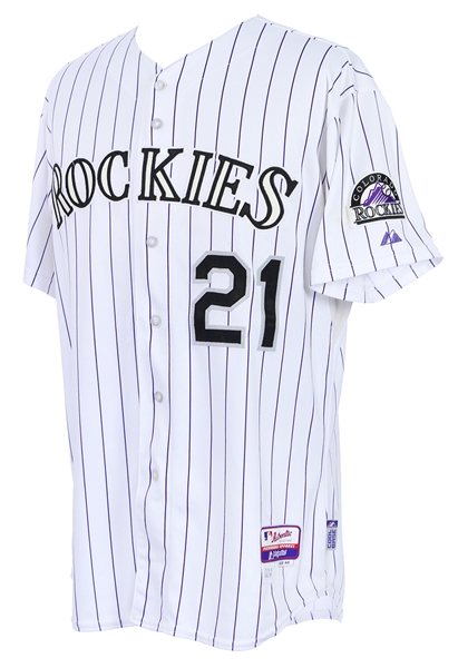 2014 Eric Young Colorado Rockies Game Worn Home Jersey (MEARS LOA)