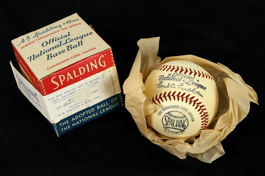 1949-51 Spalding Official National League Ford Frick Baseball Unused in Original Box (MEARS LOA)