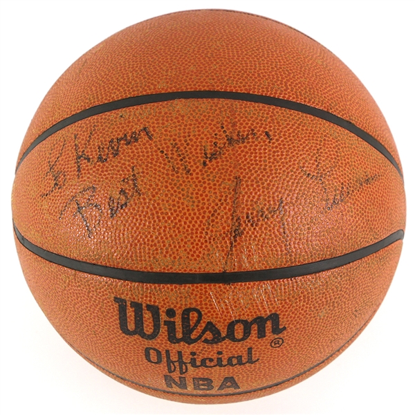 1963-74 Jerry Lucas Signed ONBA Kennedy Game Used Basketball (MEARS LOA/JSA)