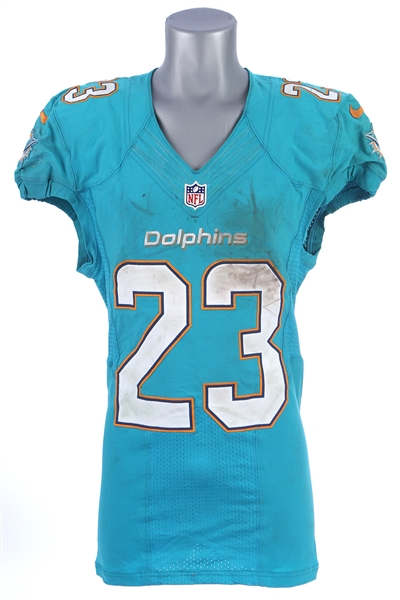 2016 (November 20) Jay Ajayi Miami Dolphins Game Worn Road Jersey (MEARS A10/Player Letter)