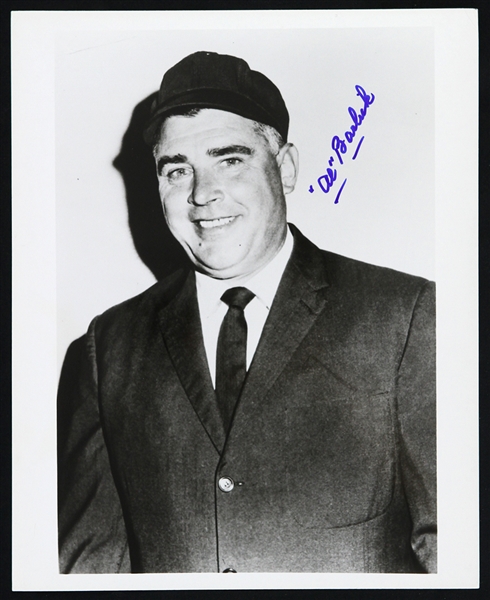1958-1971 Al Barlick Baseball Hall of Fame Umpire Signed B&W 8x10 Photo (JSA)