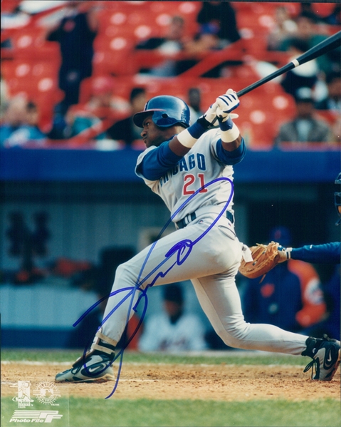 1992-2004 Sammy Sosa Chicago Cubs Autographed Colored 8"x 10" Photo (JSA)