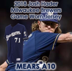 2018 (August 5) Josh Hader Milwaukee Brewers Signed Game Worn 100th Strikeout Jersey (MEARS A10/MLB Hologram/*JSA*)