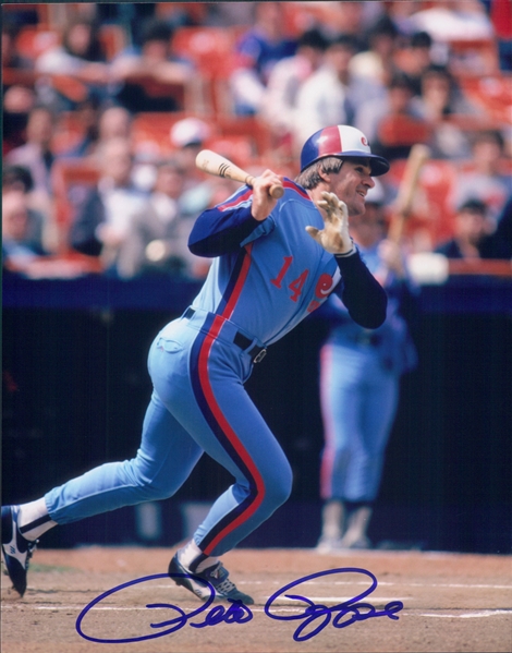 1984 Pete Rose Montreal Expos Autographed Color 8"x10" Photo (JSA)