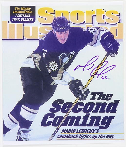 2000s Mario Lemieux Pittsburgh Penguins Signed 8" x 9" SI Cover Printed Photo (JSA)