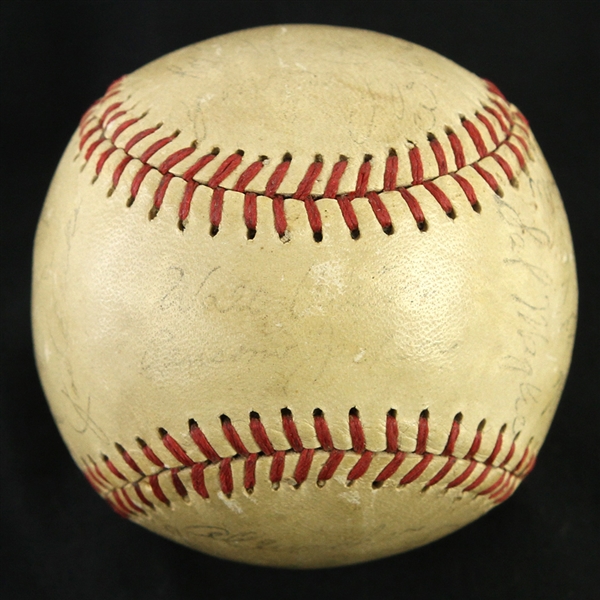 1956 Brooklyn Dodgers NL Champions Team Signature Stamped Baseball