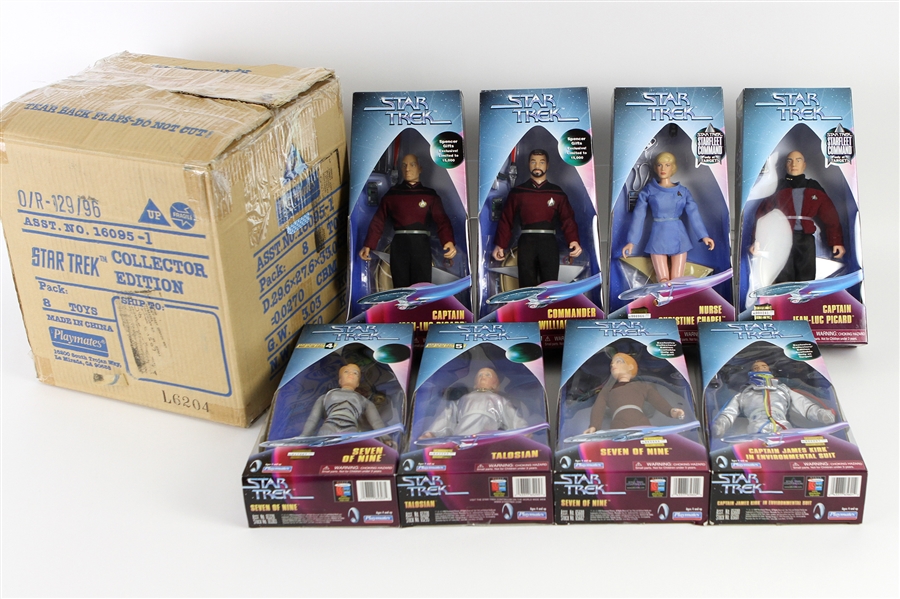 1997 Star Trek Voyager Playmate Open Case of 9" Figurines (Lot of 8)