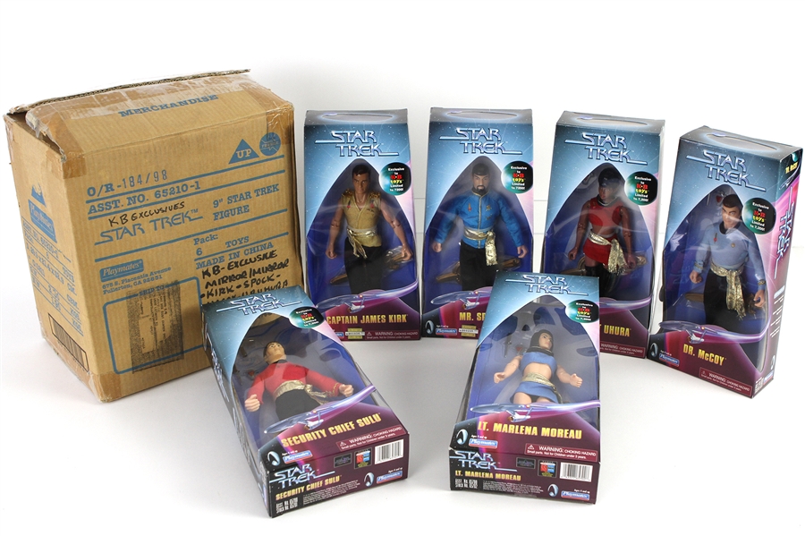 1998 Star Trek K.B Toys Exclusive Playmates Open Case 9" Figurines 