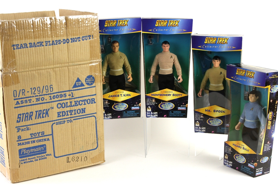 1996 Star Trek Collector Edition MIB 9" Action Figures - Lot of 8 w/ Captain Kirk, Mr. Spock, Hikaru Sulu & Montgomery Scott 