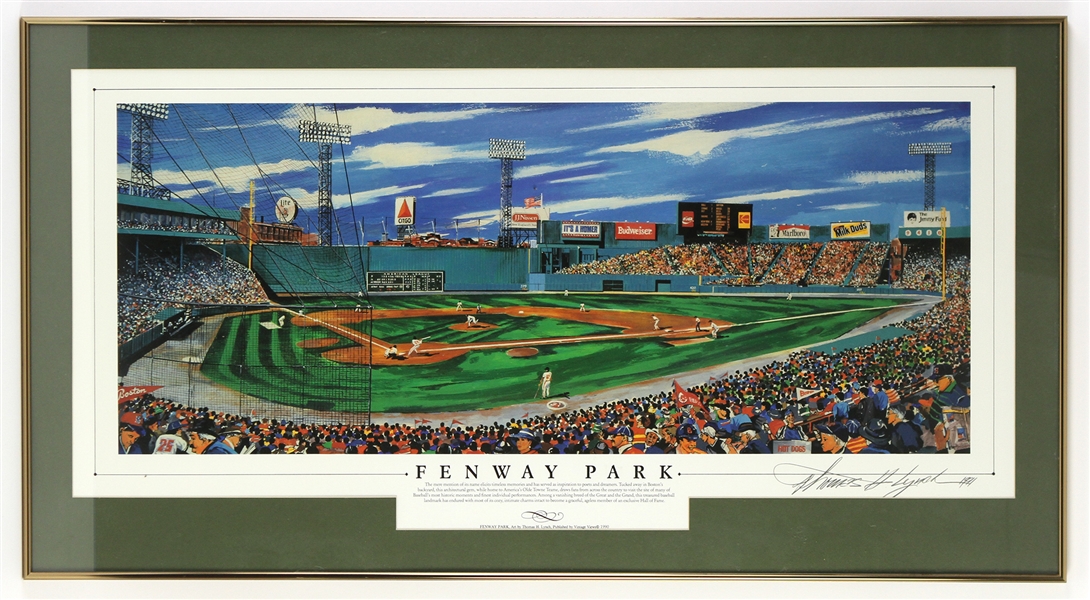 1989-91 Boston Red Sox Fenway Park Chicago Cubs Wrigley Field Artist Signed Lithographs - Lot of 3 w/ 2 Framed