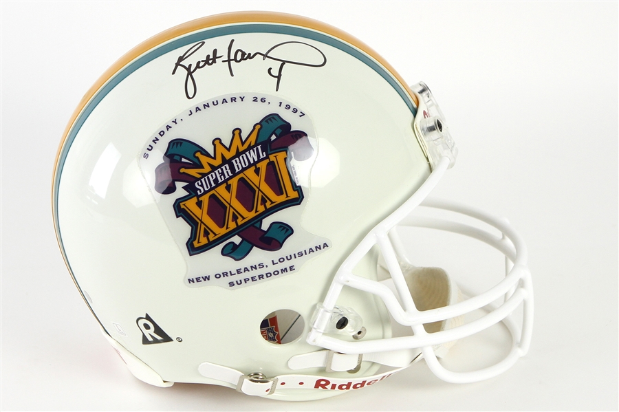 1997 Brett Favre Green Bay Packers Signed Super Bowl XXXI Riddell Full Size Helmet (JSA) 