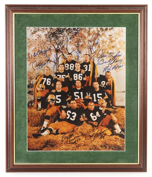 1962 Green Bay Packers Signed 22" x 27" Framed Kings & Court Photo w/ 11 Signatures Including Bart Starr, Jim Taylor, Paul Hornung & More (JSA)