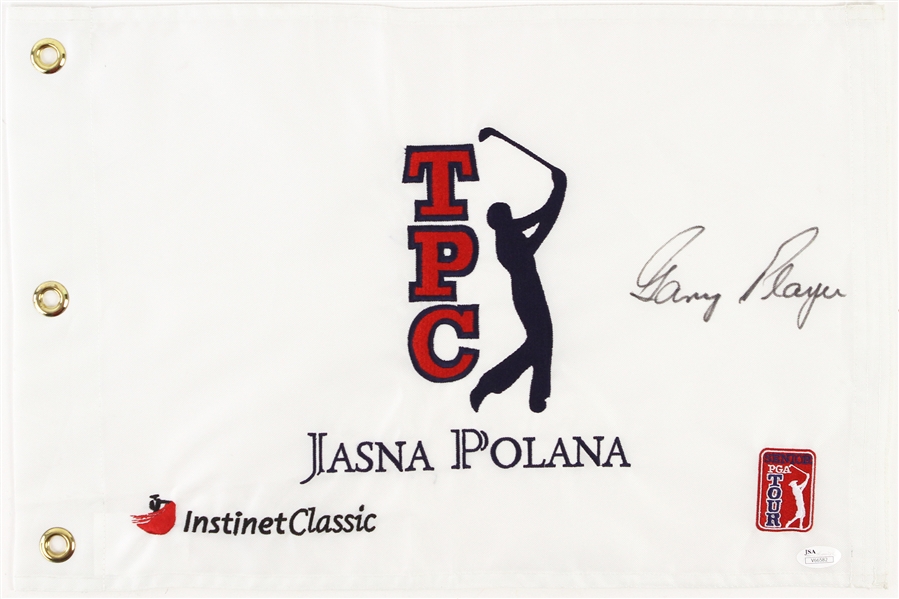 2000s Gary Player Signed TPC Senior Tour Golf Flag (*JSA*)