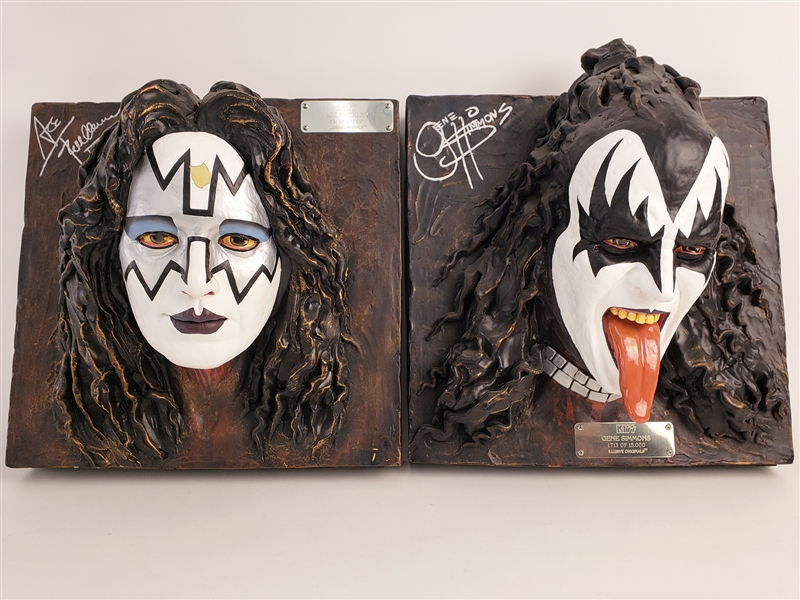 1980s-2000s KISS Memorabilia Collection - Lot of 25 w/ Signed Face Sculptures, MIB Bobbleheads, Tour Programs, Record & More (JSA)