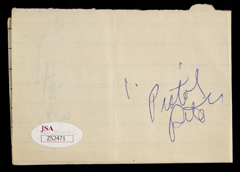 1970s Pete Maravich New Orleans Jazz Signed Cut (*Full JSA Letter*)