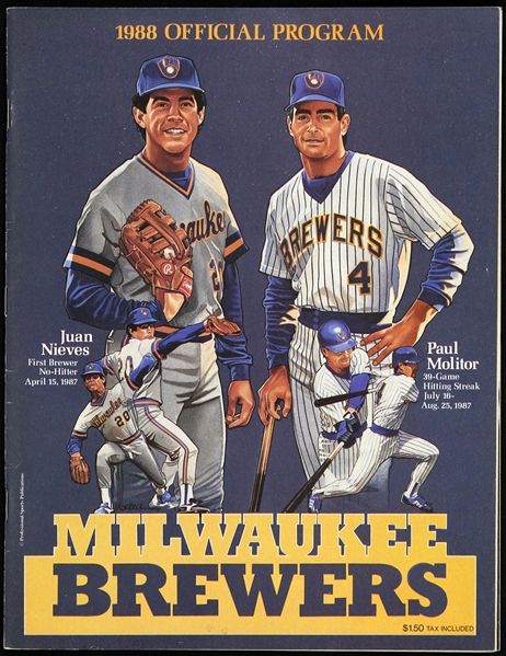 1988 Milwaukee Brewers Official Program 