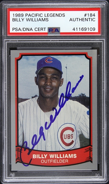 1989 Billy Williams Chicago Cubs Autographed Pacific Legends Trading Card (PSA/DNA Slabbed)