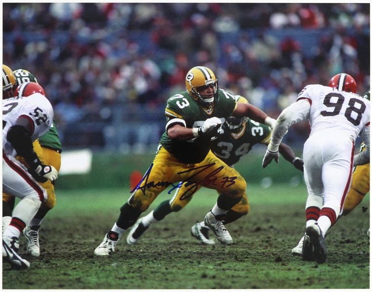 1994-1997 Aaron Taylor Green Bay Packers Signed 11"x 14" Photo (JSA)