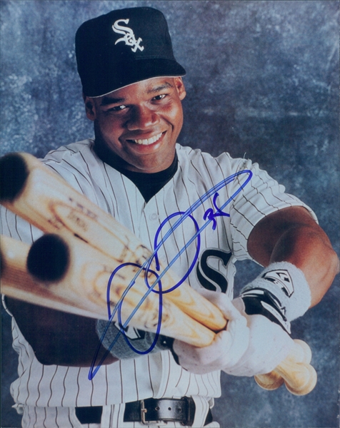 1990-2005 Frank Thomas Chicago White Sox Autographed Colored 8"x10" Photo (JSA)