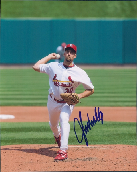 2009 John Smoltz St. Louis Cardinals Autographed Color 8"x10" Photo (JSA)