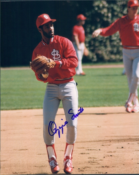 1982-1996 Ozzie Smith St. Louis Cardinals Autographed Color 8"x10" Photo (JSA)